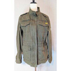 OLD NAVY Women Sz M Cinched-Waist Retro  Utility Jacket Relaxed Fit Green
